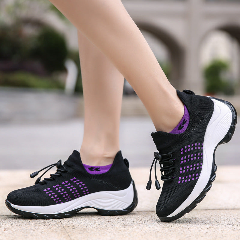 Women's Spring And Summer New Casual Flying Knit Sneakers