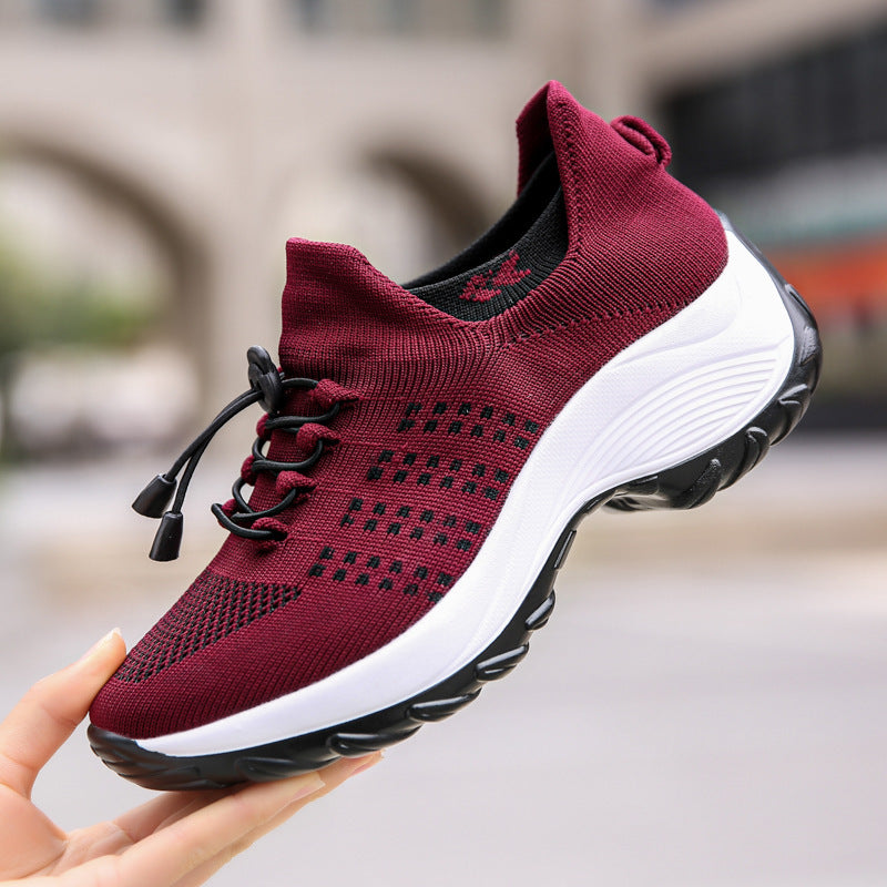 Women's Spring And Summer New Casual Flying Knit Sneakers